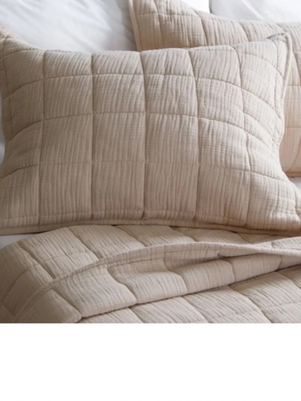 Quince cotton gauze box quilt SHAMS dune